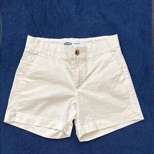 Old Navy everyday white mid rise chino shorts sz 0
